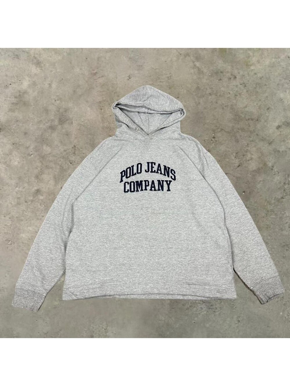 Vintage Polo Jean company Grey pullover hoodie embroidered Mens Small